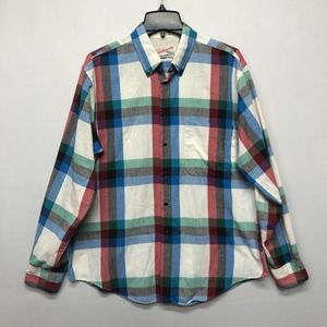 Vintage Counter Action Men Long Sleeve Button Shirt Top Size Large Plaid B215 -3